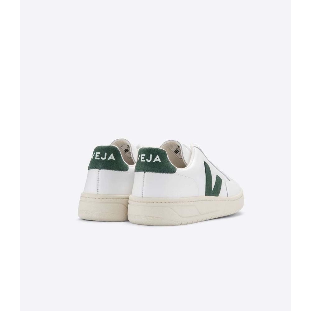 Αθλητικά Παπούτσια γυναικεια Veja V-12 LEATHER White/Green | GR 671KOR